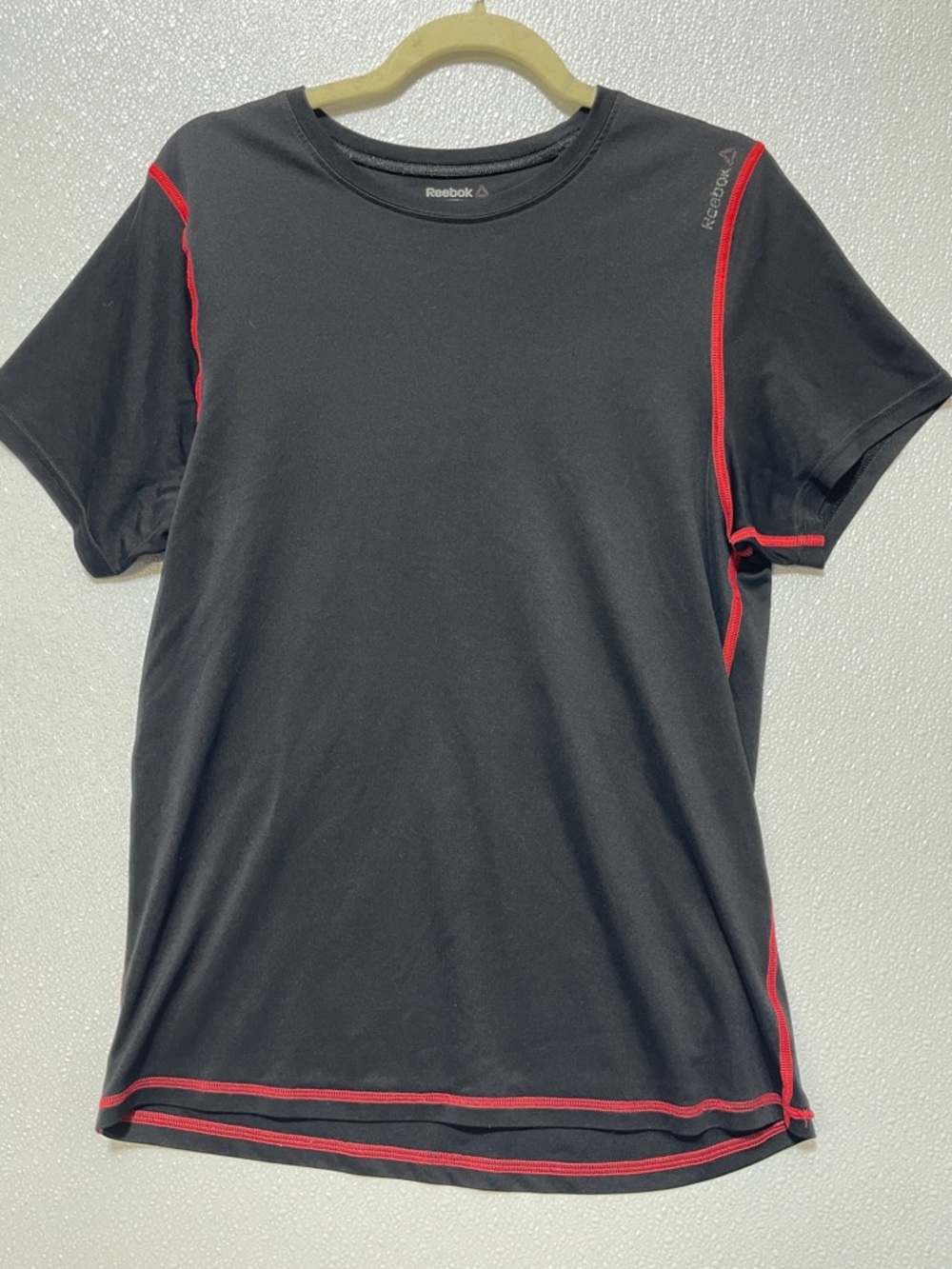 Reebok Black Tee with Red Contrast Piping